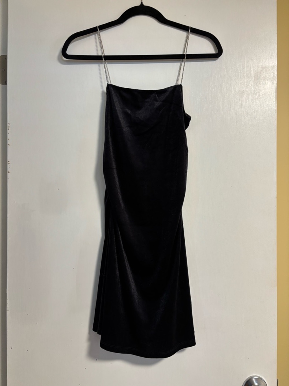 H&M Black Mini Slip Dress with Chain Straps